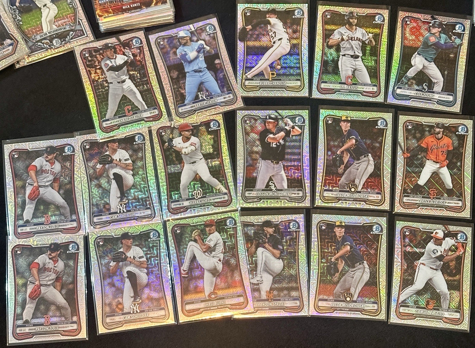 2026 Bowman Chrome & Mega 155 Card Lot - Numbered/Auto/Lazers/Red RC Redemptions view 8