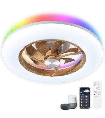 LynPon Smart Ceiling Fan Light RGB with Remote and App Control