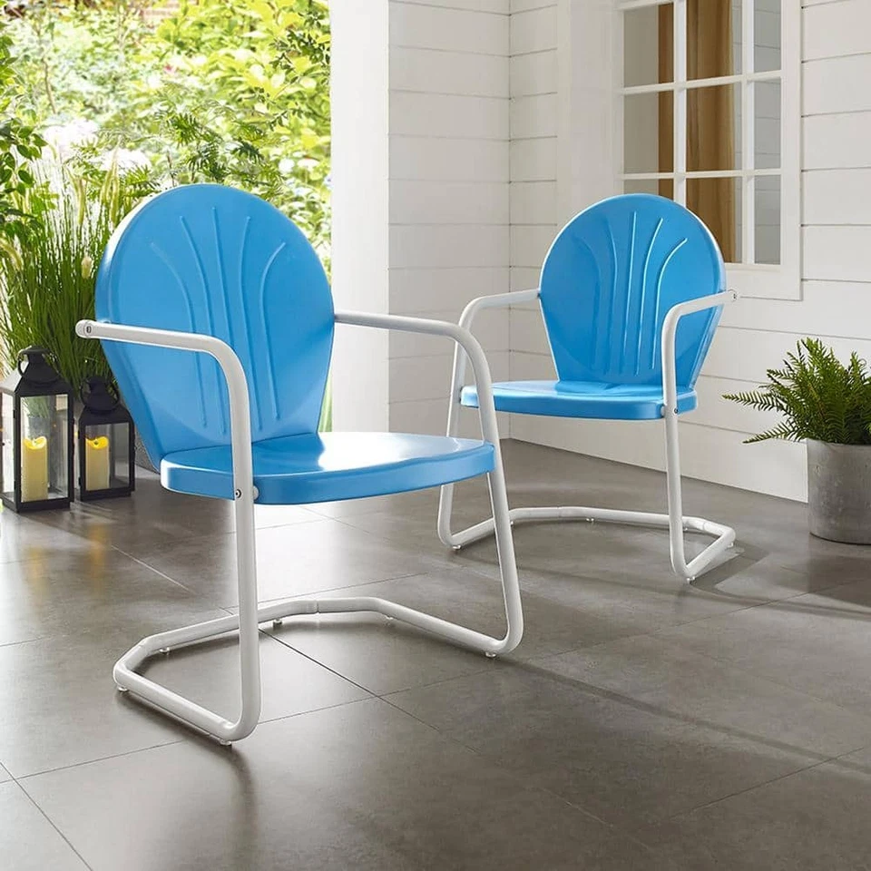 Sillón exterior CROSLEY FURNITURE 22" X 33,25" Griffith acero azul Foto 4 de 4
