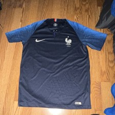 Nike France National Team Soccer Jersey Navy Blue Short Sleeve Rooster Crest