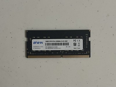 16GB DDR4 3200MHz SO-DIMM 1Rx8 PC4-3200AA CL22 Laptop RAM BIWIN