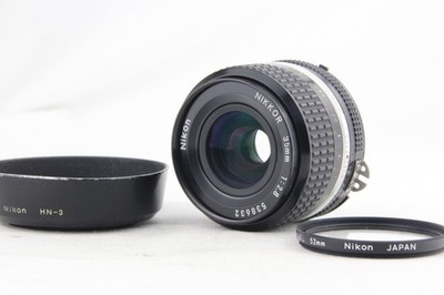 [ NEAR MINT- w/Hood ] NIKON Ai-S NIKKOR 35mm f/2.8 MF Wide Angle Prime Lens
