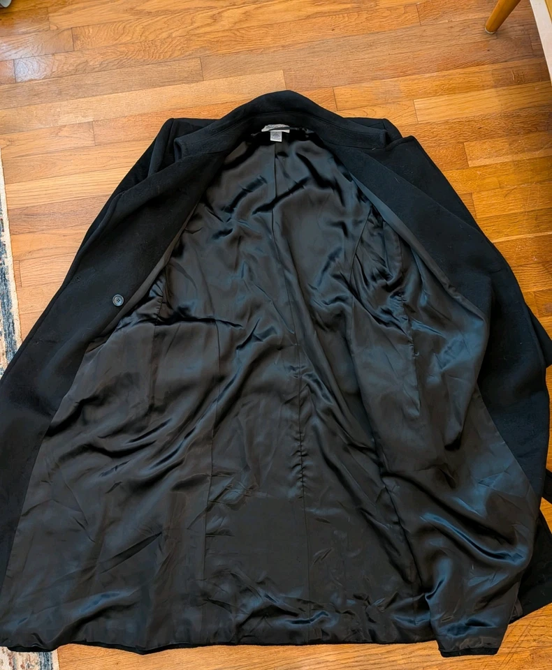 Gabardina de lana negra Brooks Brothers para mujer talla 12 vintage Foto 4 de 4