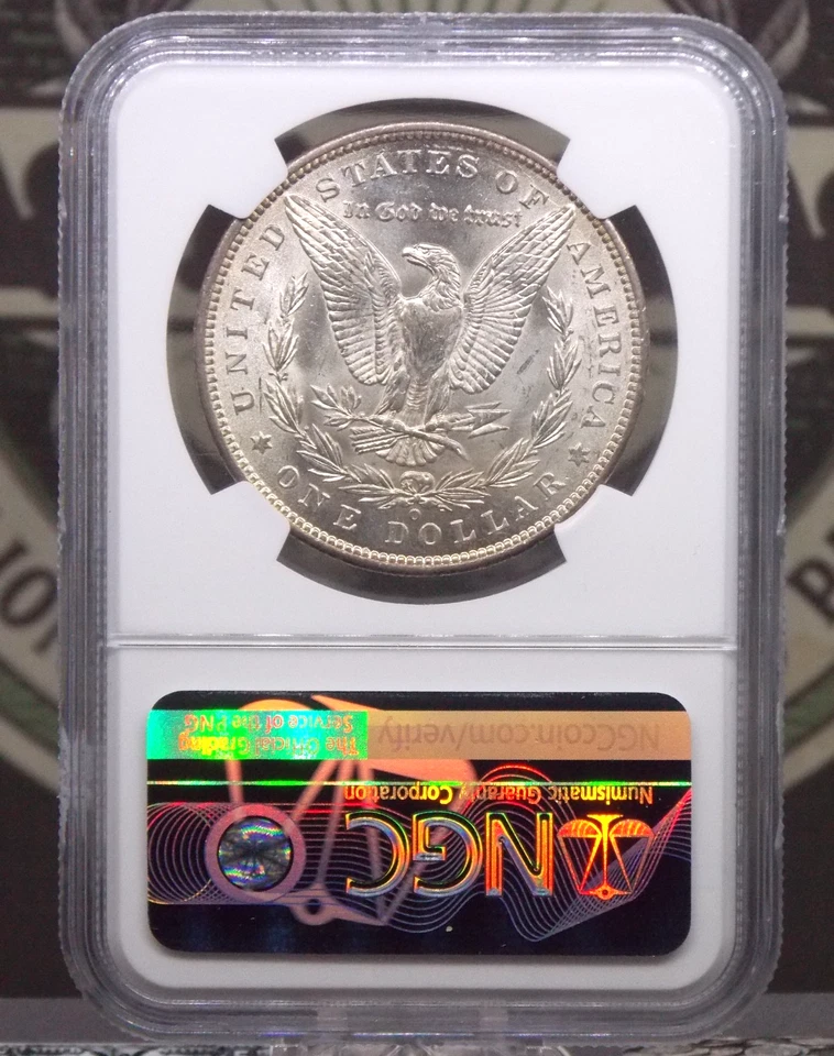 Серебряный Моргановский доллар 1887 «O» $1 NGC MS63 #002 Unc BU Новый Орлеан ECC&C, Inc. - Изображение 4 из 4