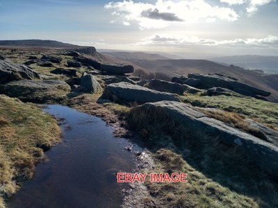 PHOTO  STANAGE EDGE WALK  GRITSTONE EDGE ON THE DERBYSHIRE-YORKSDHIRE BOUNDARY S