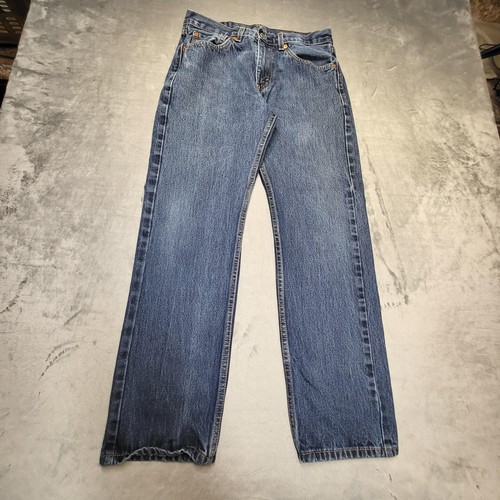 Levis 505 Jeans Herren 30x28 Blau Denim Straight Leg Zip Fly Medium Wash Classic - Bild 1 von 10