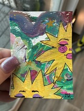 ACEO Original Art Card Celestial Mixed Media ATC di McKenna Mills