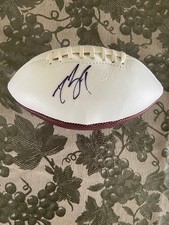 Drew Brees and Chuck Foreman Autographed Signed Wilson NFL White Panel Football