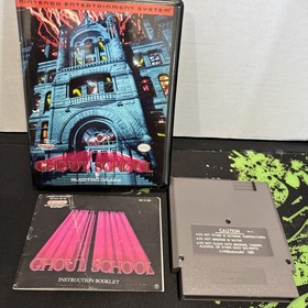 Ghoul School NES Game Complete W/ Manual & New Case Cleaned Tested Working Rare