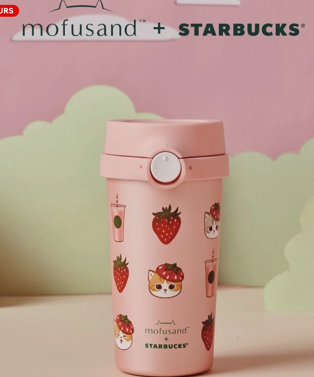 Starbucks Singapore x Mofusand Strawberry Collection 2025 Pink Cat