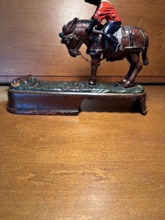 Original Antique SPISE A MULE Jockey Over Mechanical Bank J & E Stevens C 1879