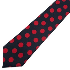 NEW RED Polka Dot Dotted Black Tie NeckTie