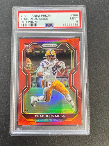 Thaddeus Moss 2020 Prizm Retail Red Prizm SSP Rookie RC LSU Tigers PSA 9 - Picture 1 of 2