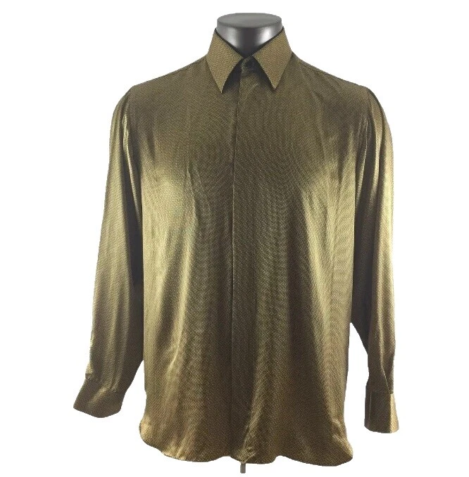 1990s 100% Seda Vintage Camisetas para Hombres