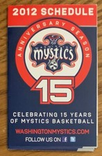 WASHINGTON MYSTICS, 2012, AWESOME ! TEAM SCHEDULE, WOW !!! {WNBA}