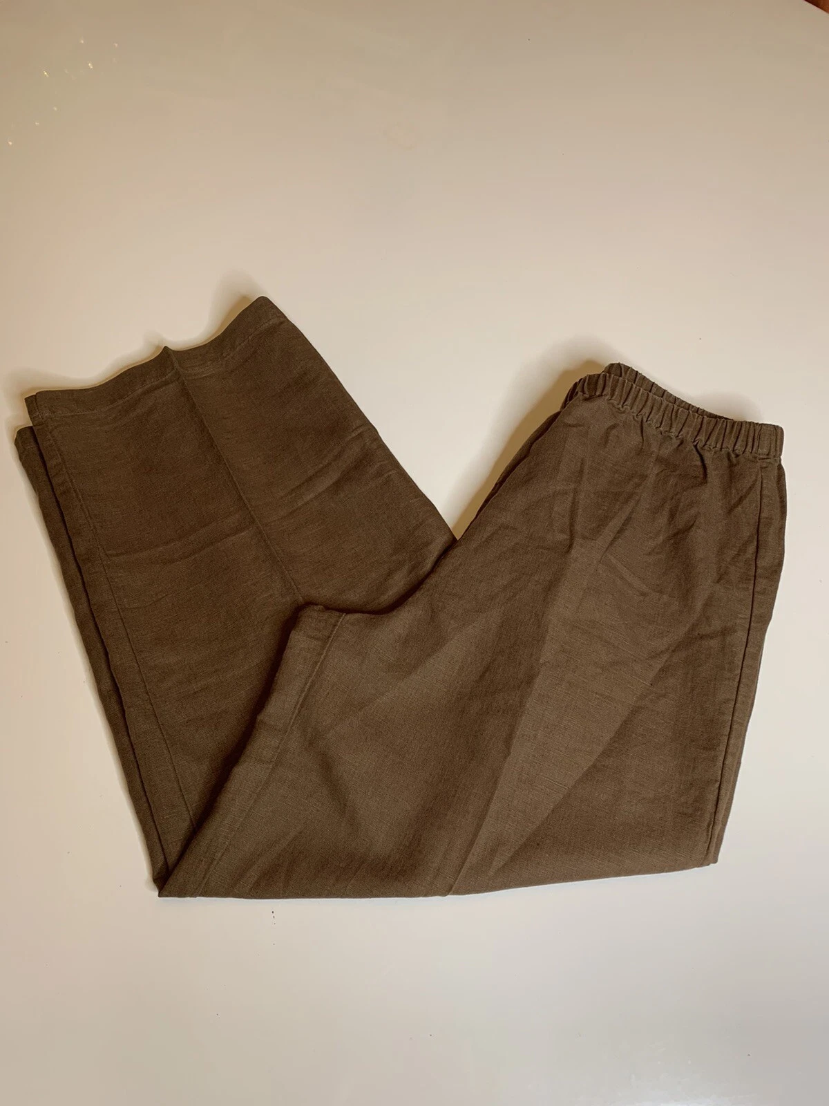 Hot Cotton Brown Capri Pants Size Medium NICE! *FAST SHIP*