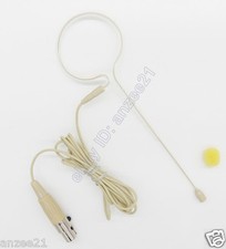 Beige Over The Ear Headset Microphone for Shure TA4F Wireless Beltpack System