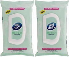 Wet Ones Wipes, On The Go, Original, 40 Wipes with Lid for Freshness, Pack of 2