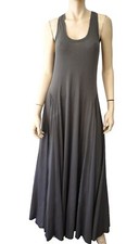 ISLAND COMPANY sz M Sleeveless Gray Cotton Stretch Jersey Maxi Dress