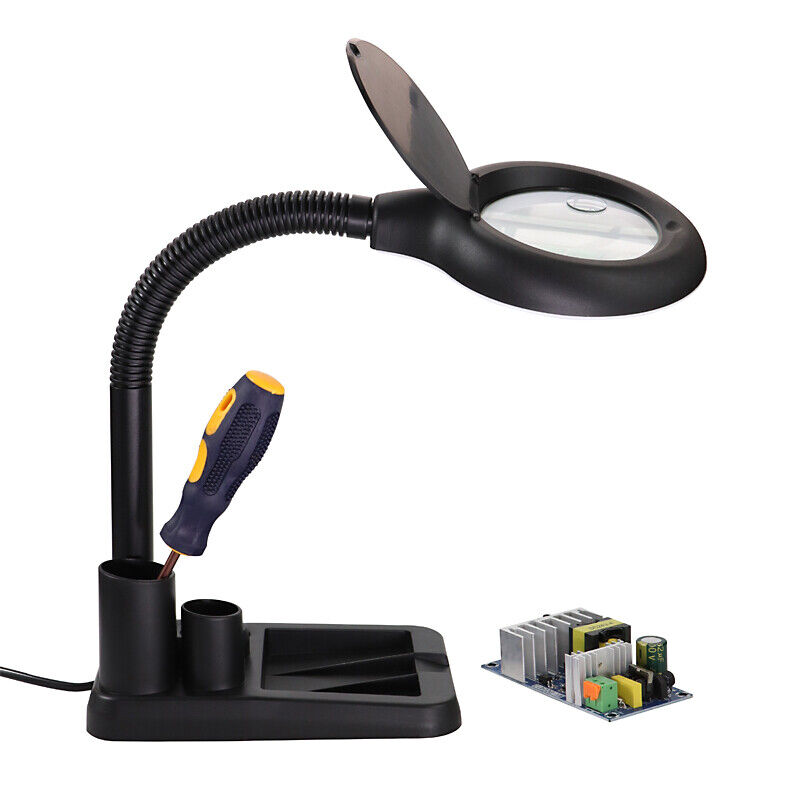 Magnifying Lamp 5x 10x Magnifier With Light Table and Desk Floor