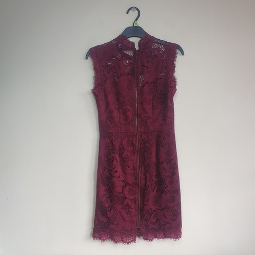 Womens Blue Vanilla Burgundy Red Dress Lace Party Wedding Size UK8 EU36 NEW - Picture 20 of 23