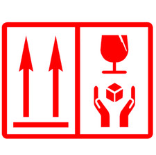 100 Packing Stickers / Labels - This Way Up - Fragile Handle With Care