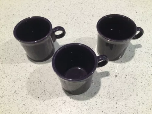 Fiesta Ware lot of 3 Plum Purple Mug Ring Handle Homer Laughlin HLC USA Coffee