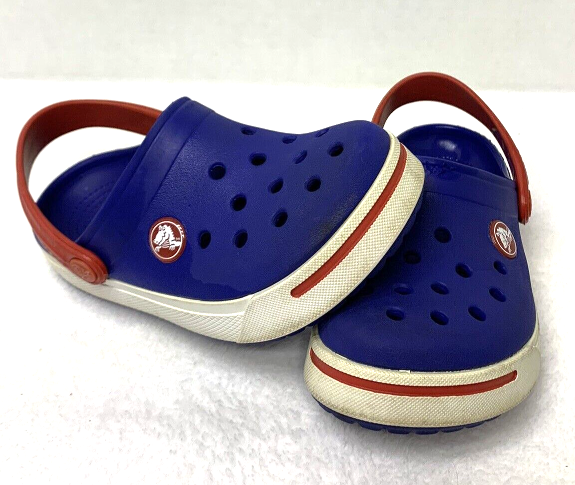 Crocs Crocband Classic Navy, Red, & White Slip On Clogs Kids Toddler Sz C10/C11