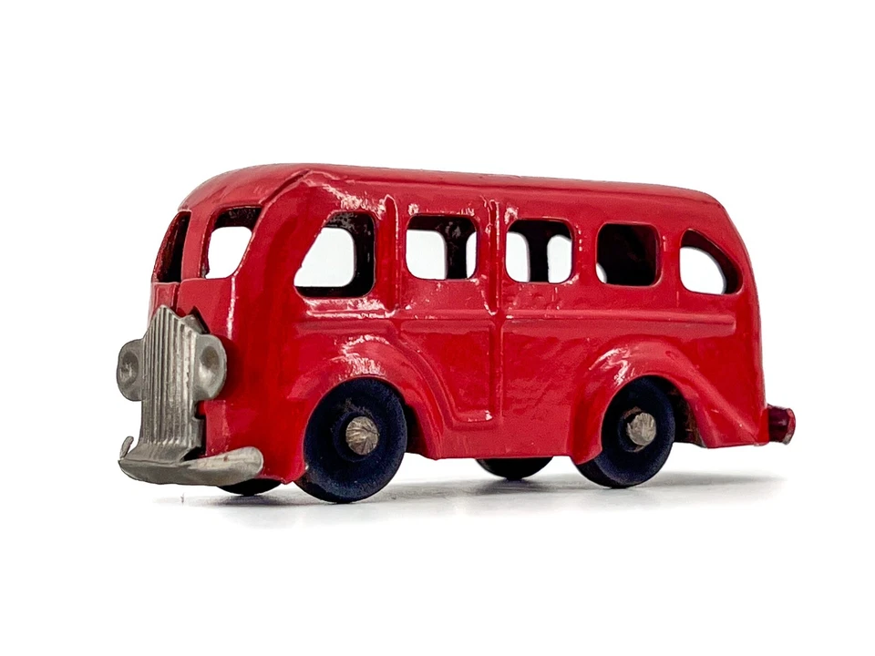 Camión furgoneta de carga Marx rojo temprano acero prensado entrega ruedas de madera Lionel ¡GUAU! Foto 4 de 4