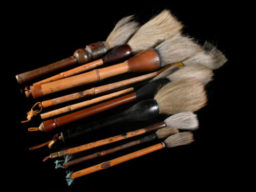 A8611: XF Japanese Wooden Bamboo WRITING BRUSH Bundle sale Calligraphy tool.