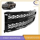 For Chevy Silverado 1500 2014-15 Front Upper Grille Gloss Black Honeycomb Grill