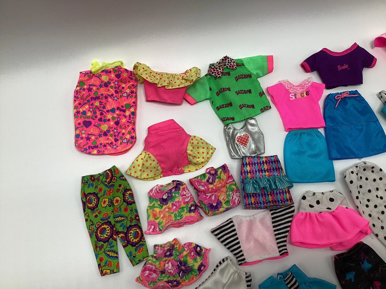  1990s neon polka dot floral hiking pjs 