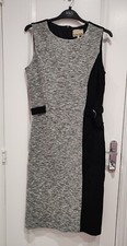 SALE New Phase Eight Charlotte Block Dress Black Grey 12 Formal Work Christmas