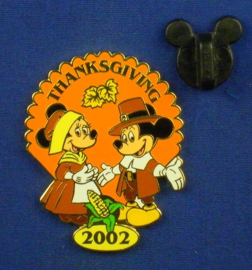 Mickey Mouse & Minnie Mouse Pilgrims Thanksgiving 2002 Cast Member Pin # 17862