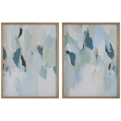 Uttermost 32282 42'' x 32'' ''Seabreeze'' Framed Abstract Digital - Blue