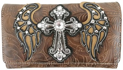 Western Cross Wings Country Handbag Concealed Carry Purse Women Purse Wallet Set