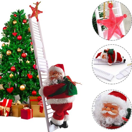 Electric Christmas Santa Claus Climbing Rope Ladder Musical Toy Xmas Gift Decor - Picture 10 of 12