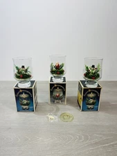 3 Flam Buoyants Vtg  Floating Flame Candle Kit Santa Claus Snowman Christmas