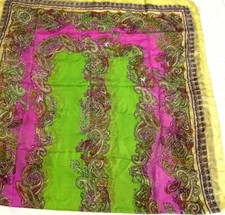 100  silk printed scarf dupatta neckchief shawl wrap vintage size 1x2mtr.