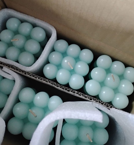 6 Bubble Candle Beautiful Decorative Wax Home Room Decor Light Blue Gift - Picture 2 of 3
