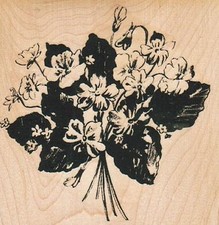Bouquet 3 1/4 x 3 1/4" Rubber Stamp, Plant Stamp, Flower Stamp