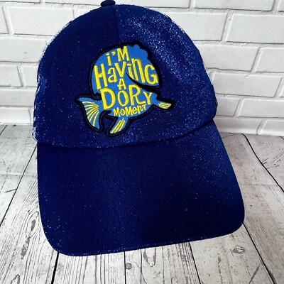 Disney Parks Pixar Finding Nemo  I'm Having A Dory Moment  Blue Mesh Hat Cap New