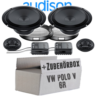 Audison Lautsprecher für VW Polo 6R 16cm Boxen KFZ PKW Einbauset Front Heck Tür