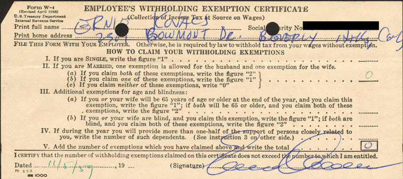 ERNIE KOVACS - DOCUMENT SIGNED 11/05/1959 | eBay