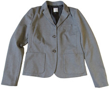 Gap Blazer Light Gray Academy Jacket Coat Striped Cuffs Women's 8 M Medium
