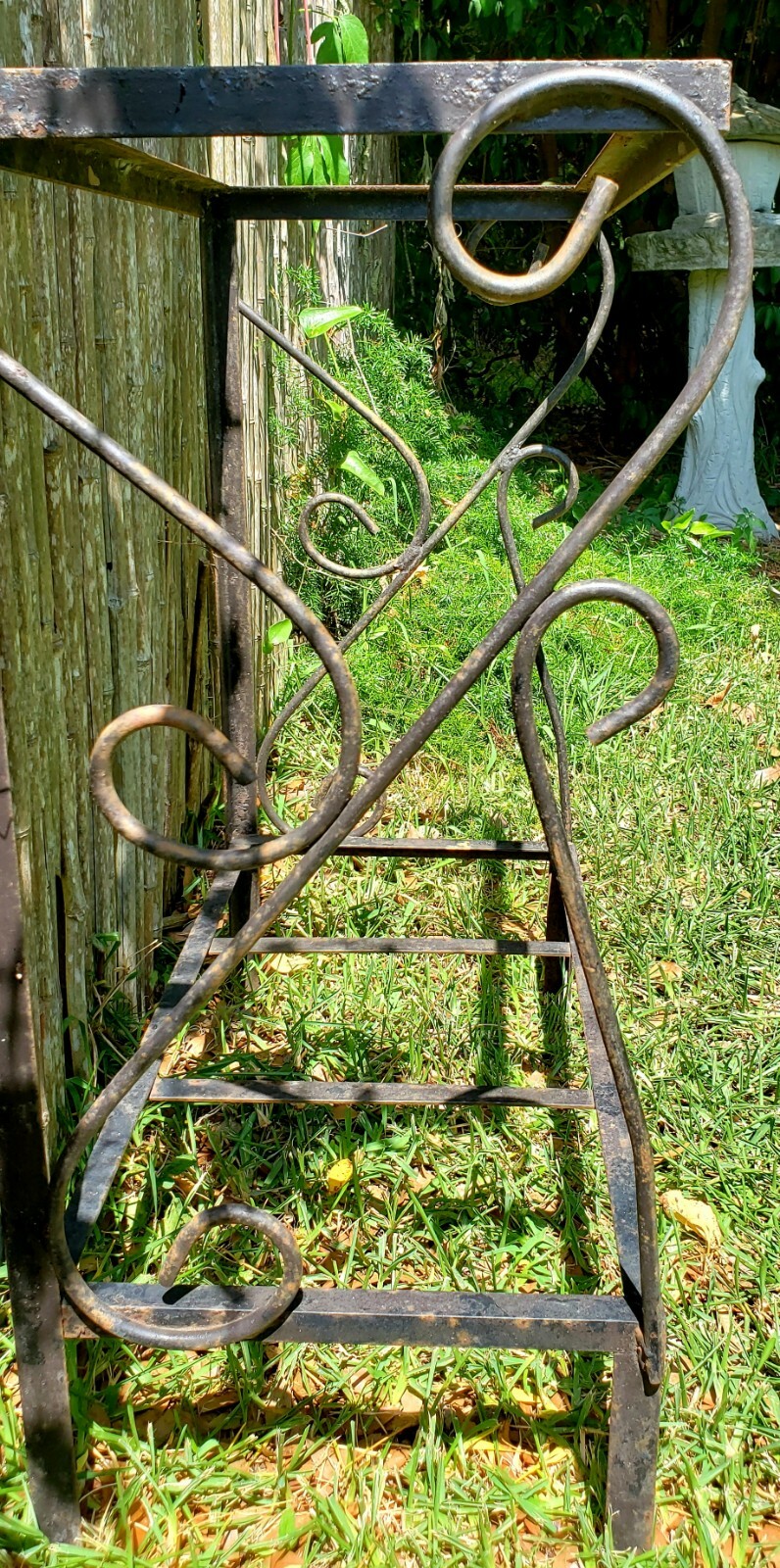 Vintage Black Wrought Iron Fish Tank Stand, 10 Gallon Aquarium or MCM