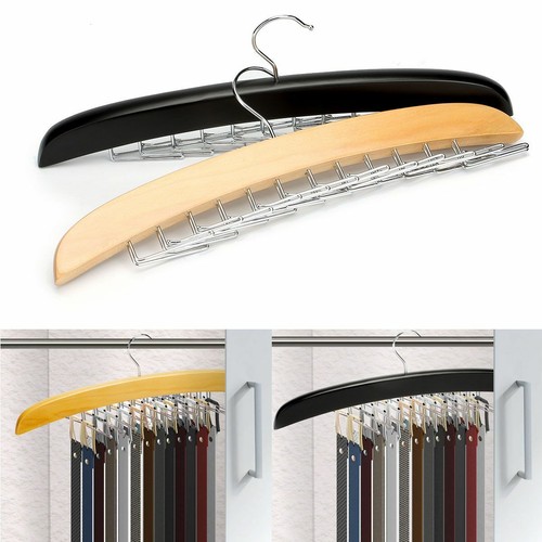 24-Hook Neck Tie Rack Hanger Non-Slip Belt Compact Closet Holder Organizer Scarf