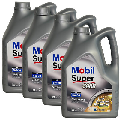 4x5 Liter MOBIL SUPER  3000 XE 5W-30 Motoröl 5W30  MB 229.51 VW Ford MB 229.52