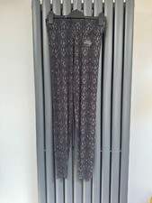 New Ex Chain Store black grey high rise leggings size 6 regular