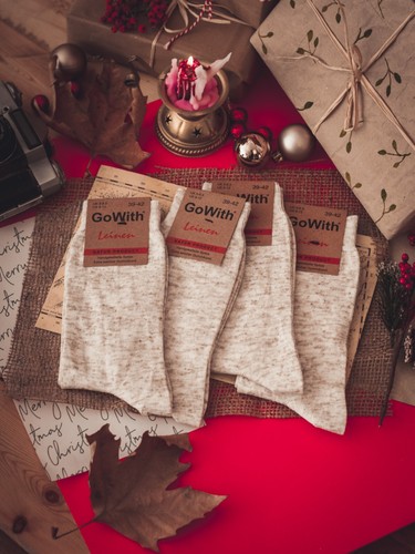 Dünne Crew-Socken aus Leinen & Baumwolle für Damen 4 Paar atmungsaktive weiche Freizeit bequeme Socken - Bild 2 von 6